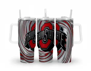 Ohio State 40oz Tumbler Stainless Steel Ice Cold 24h Full Wrap, Best Present for Ohio State Lover and Fan
