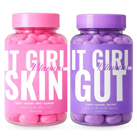 IT GIRL Power Duo - Gut Health Gummies + Skin Glow Gummies for Women - Probiotics, Digestive Enzymes, Collagen & Peptides Beauty Supplement Bundle - 30-Day Supply