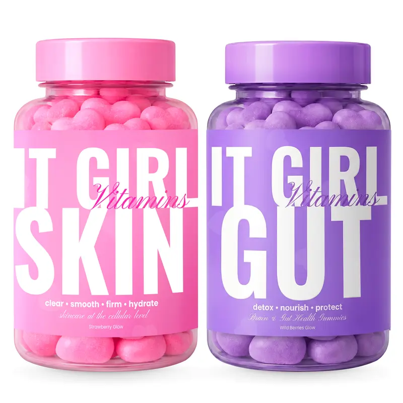 IT GIRL Power Duo - Gut Health Gummies + Skin Glow Gummies for Women - Probiotics, Digestive Enzymes, Collagen & Peptides Beauty Supplement Bundle - 30-Day Supply