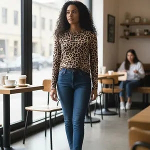 long sleeve cheetah shirt