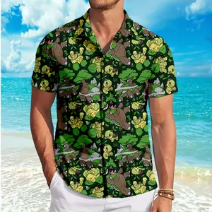 Hawaiian Shirt for Men, Turtwig Poke mon Hawaiian Shirt  Cool Summer Anime Vibes for Men & Fans, Men's Collared Clothes for Beach Vacation, #menwear #shortsleeve #hawaiianshirt