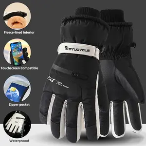 Winter Gloves for Women & Men Full Finger Touchscreen Compatible Fleece-lined Interior Waterproof Zipper Pocket Ideal for Cycling Running Driving Hiking Walking Texting Gardening