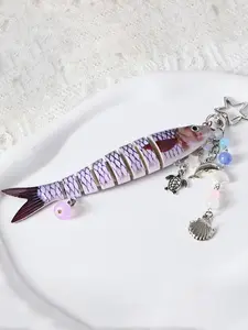 Creative Fish Design Keychain, Cute Fishing Lure Keychain for Women & Men, Fashion Accessories for Daily Use, Trendy All-match & Exquisite Keychain for Birthday Gift