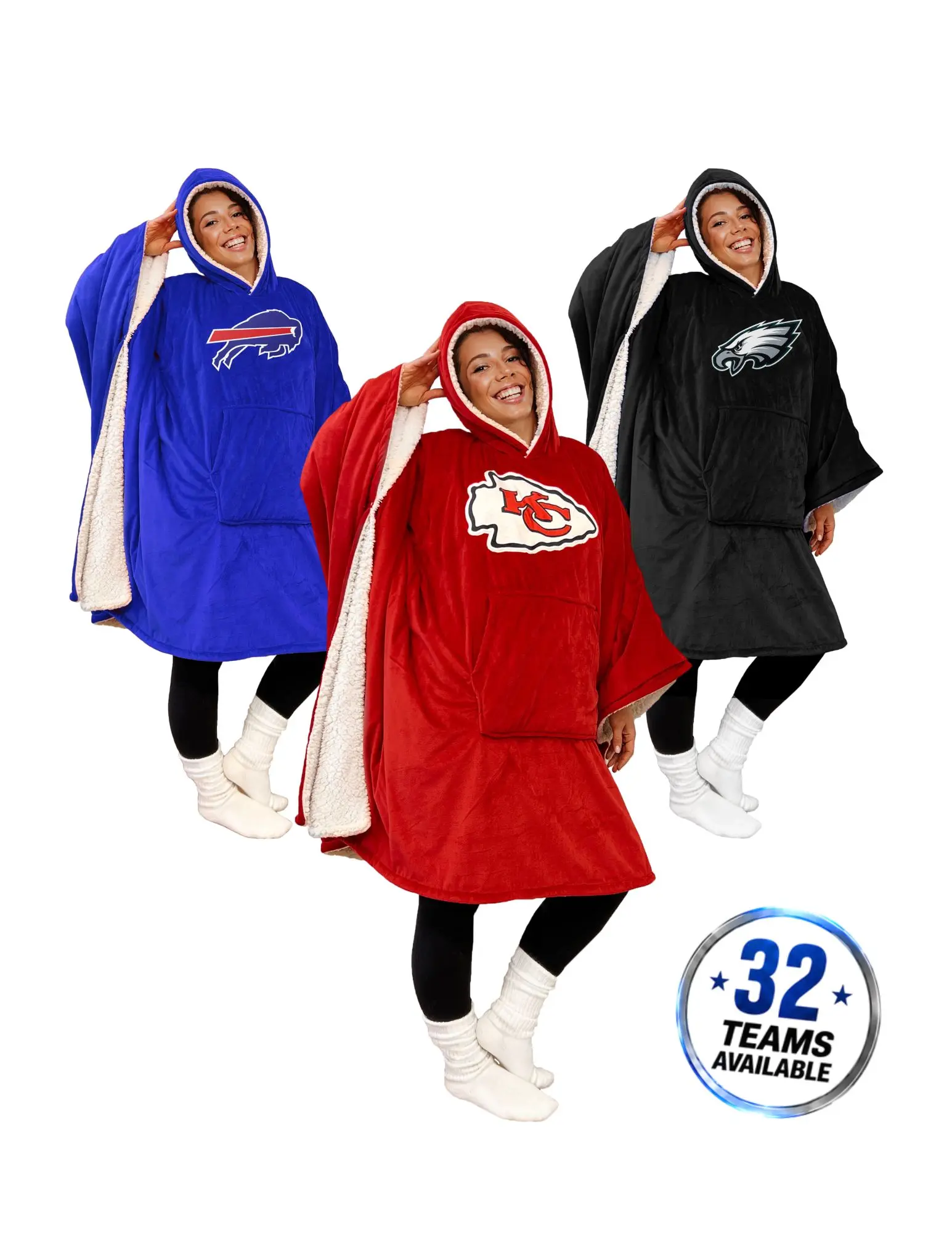 Team Color Bloncho w/Sherpa Inside Fan Cape