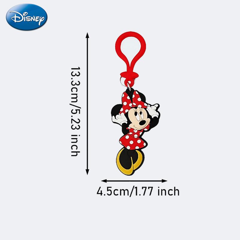 Disney Mickey Keychain 1PC Official License 3D Cute Figurine Bag Clip Charms Anime Figure Keychain Collector Keyring Backpack Decor Durable PVC Rubber Gift