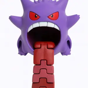 Gengar 3D Collection Pull Tongue - Purple Character with Red Eyes and Red Pull Elements