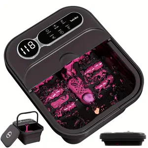 Foldable Foot Spa Bath with Heating, Massage Roller, Timer, Bubbles, Foot Pedicure Kit, Temperature Controlled Pedicure Foot Spa, Foot Bath Portable Home Goods