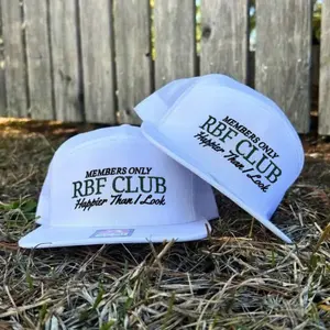 RBF Club Embroidered Trucker Hat 7 Panel Camo Black White Brown Snapback Unisex Fitted Baseball Cap Casual Streetwear Style