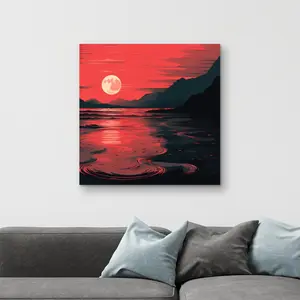 212 MAIN Bloody Tides Coral Artistic Photo Print - 32x32 in. Unique Home Decor Wall Art for Home Supplies