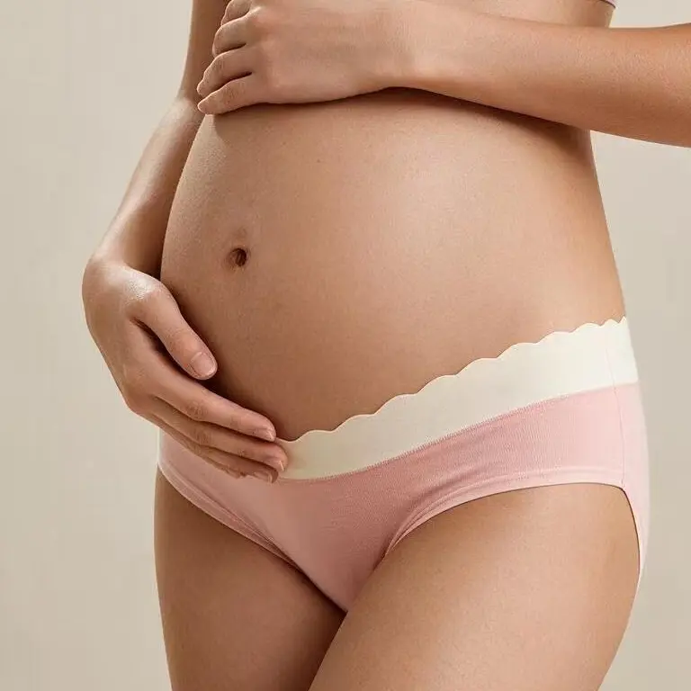 Women's 5-Pack Cotton Blend Underwear for Women - Low Rise, Soft V-Shape, Under-the-Bump Elastane, Seamless, Breathable, Basic Chic Maternity Panties, Seamless Fit