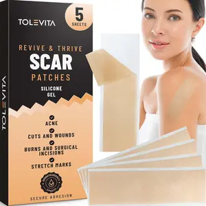 Silicone Scar Patches – Gel Sheets for Scar Removal & Stretch Marks – 5 Sheets