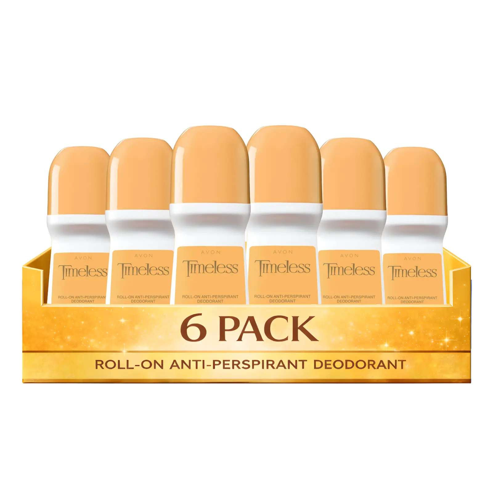 Timeless Roll-On Anti-Perspirant Deodorant for Men & Women Pack of 6 (2.6 fl oz / 75ml Each) | 24-Hour Odor Protection | Cardamom, Jasmine & Patchouli