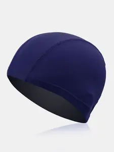 Adult Universal Non-Impressive Breathable Cloth Sport Swim Cap, Pure Color Hot Spring Swimming Hat, Five-Line Cloth Swim Cap