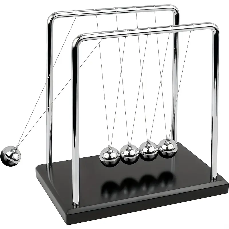 Newton's Cradle Stainless Steel - Vintage Design Physics Education Tool, Learning Tool, No Electricity Required for Lab/Classroom/Home Decor Science Gift