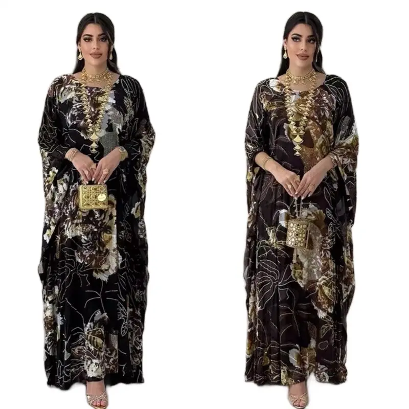 Dirac in Dress - Black and Gold Patterned Ensemble for Dirac Wear