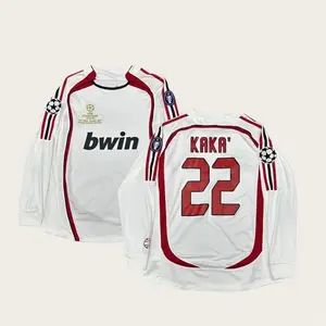 2006 2007 Away Retro White No.22 Long Sleeved Soccer Jersey