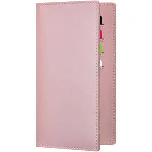 Checkbook Covers for Personal Duplicate Checks, Genuine Leather Checkbook Register Cover Holder Wallets for Women & Men (Pink)