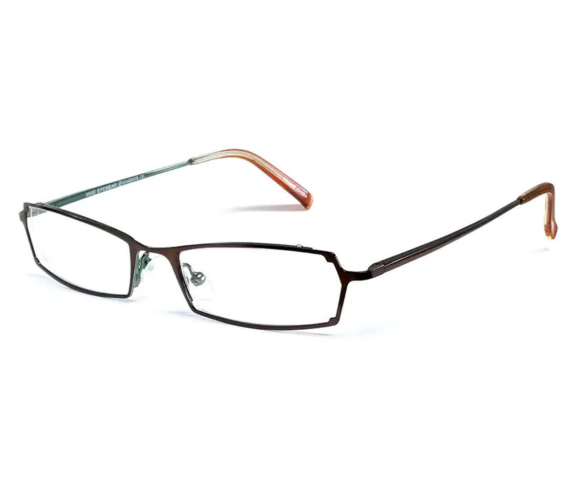 Calabria Vivid 419 Designer Reading Glasses - Brown-Green, Metal Frame, Original Lenses, Single Pair for Reading Use, 21 Custom Power Options to Choose From