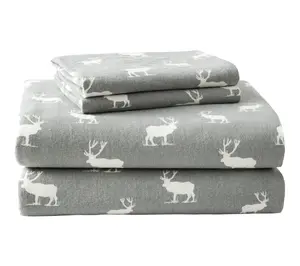 Eddie Bauer Elk Grove Light Grey Cotton Queen Sheet Set