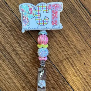 PCT (Patient Care Technician) Retractable Badge Reel, Equipped with Alligator Clip