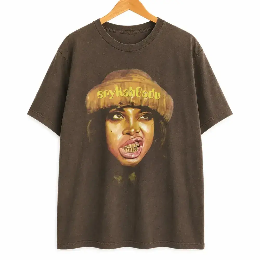 Erykah ’90s music rock, gifts for fans, graphic tour shirt, Erykah Badu concert shirt, classic cotton unisex T-shirt