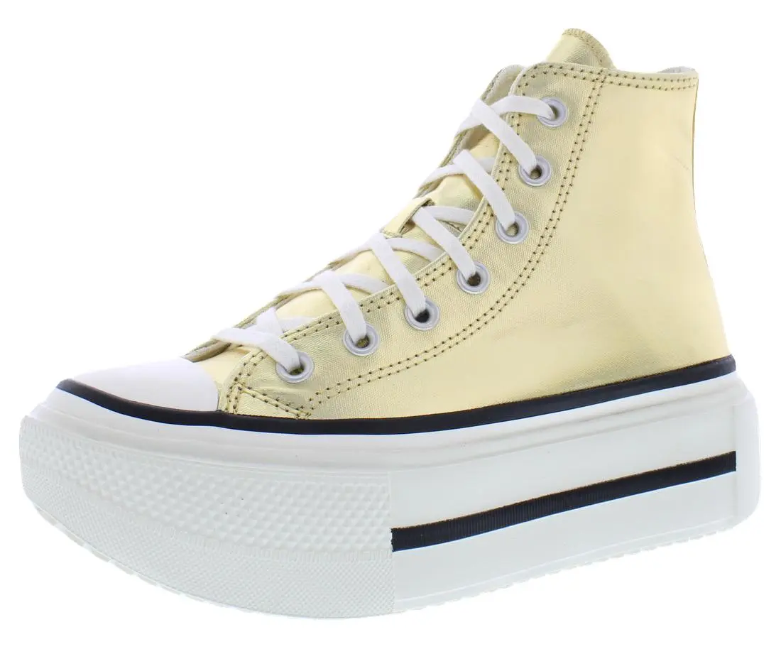 Converse Chuck Taylor All Star Lift Double Stack High Platform Unisex Shoes, Color: Metallic Gold/Egret/Black