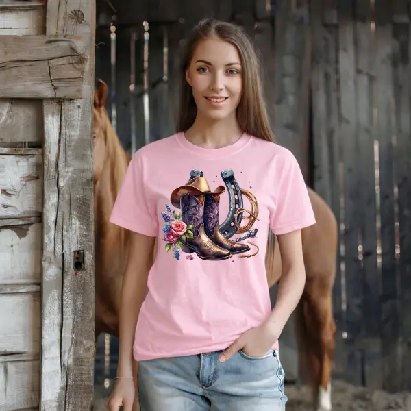 Women’s Graphic T-Shirt – Western-cowgirl
