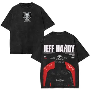 WWE - Jeff Hardy Enigma Vintage Wrestling Tee – WWE TNA ECW Graphic Shirt – Charismatic Enigma Retro Washed Black Tee – Wrestling Streetwear Gift for Fans