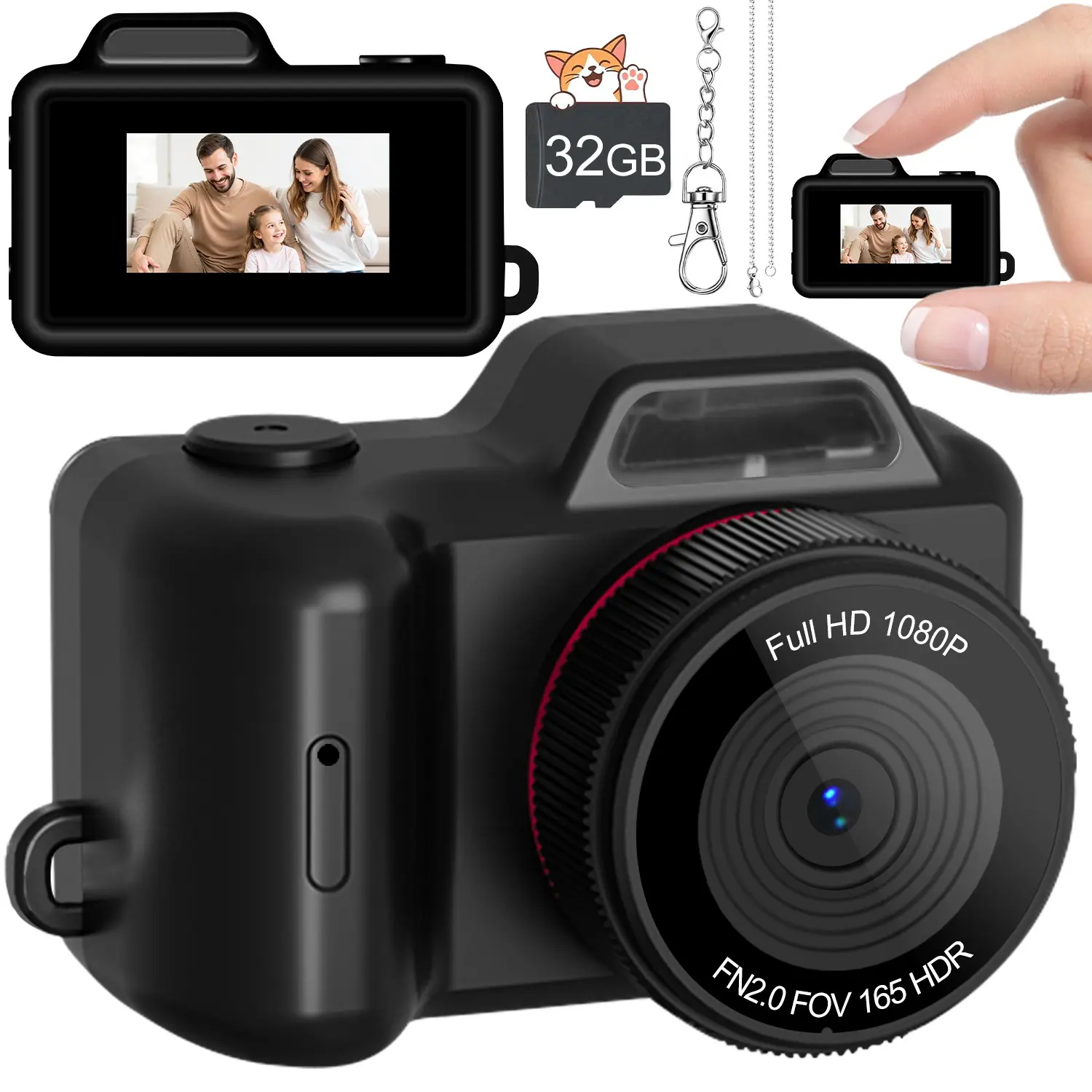 CCD Digital Camera for Adults & Teens – Compact Vintage Camera with 0.96" Display, HD Video Recording & Digital Zoom – Portable Travel Camera with Memory Card Option, USB Charging – Ideal for Vlogging, Daily Photography & Retro Gift