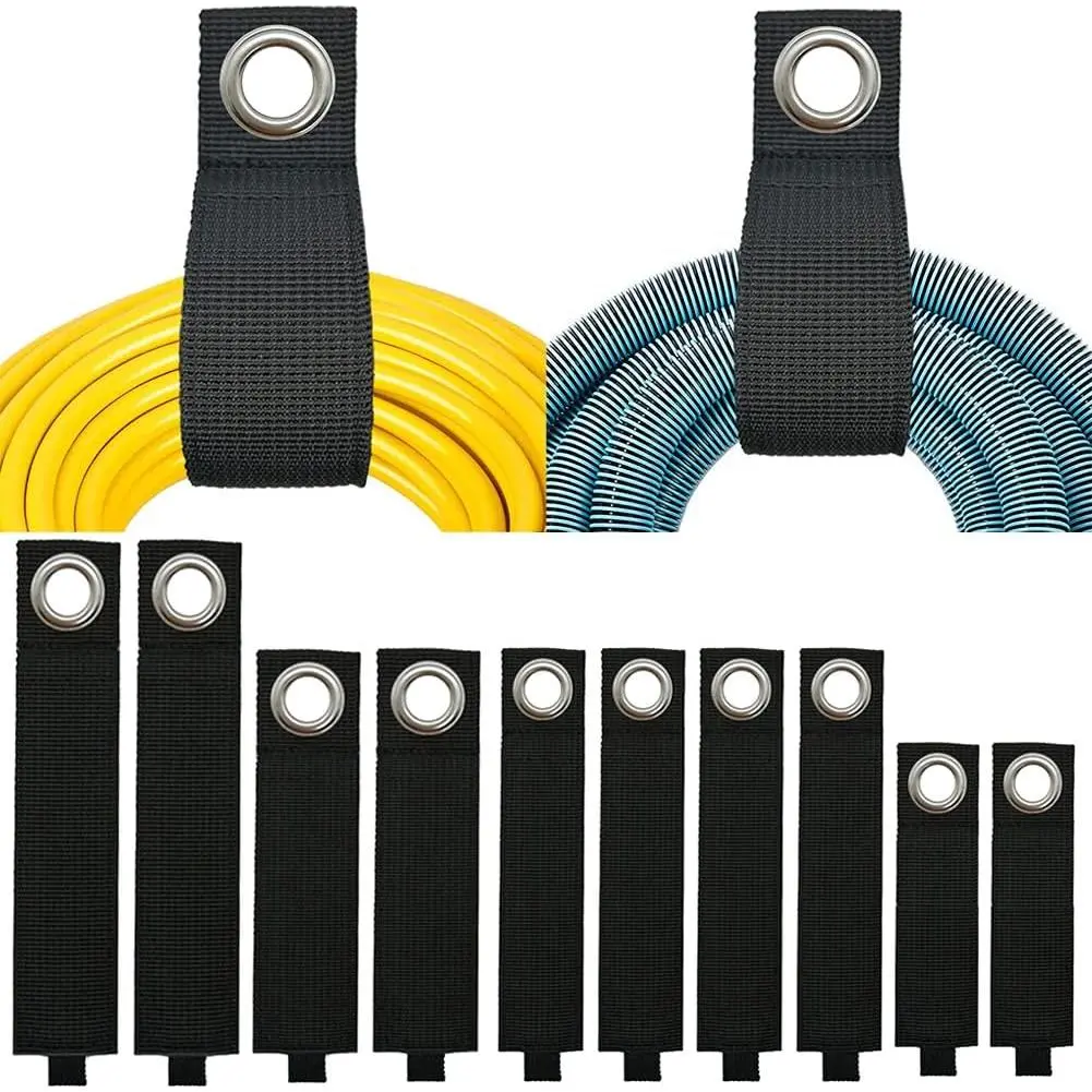 Heavy-Duty Storage Straps (Assorted 10 Pack) - Extension Cord Storage, Organizer, Cord Wrap Keeper,  Straps for Tools, Hoses, Rope, RV, Workshop and Garage Wall Storage and Organization