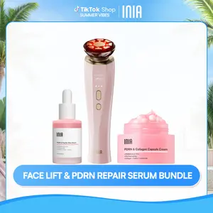 INIA FLARE & PDRN + Peptide Repair Bundle – Beauty Device with Serum & Cream Duo for Lifting, Firming & Deep Repair, Boosts Absorption & Hydration, Safe for Sensitive Skin,Mother's Day Special Gift