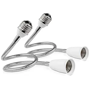 Light Socket Extender Adapter,Standard Bulb Screw Base 6inch 1ft 2ft Flexible Extension Adapter,Bendable Adjustable Extension  Grow Light Socket Stand