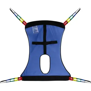Full Body Universal Patient Lift Sling Mesh Medium with Commode Opening for Shower Toileting, Blue
