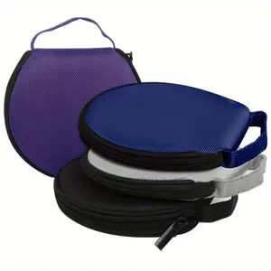 Portable CD Case, Round CD Holder For 20pcs CDs, Oxford Cloth DVD Storage Bag CD Wallet Holder Organizer DVD Pouch With Zipper For Car Office Home