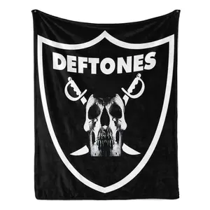 Deftones Skull Blanket Soft Plush Fleece Throw for Couch Bed Sofa Gaming Room Cozy Warm Lightweight Music Fan Blanket Bedroom Decor Gift for Rock Metal Alternative Band Lovers