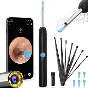 Ear Wax Removal, Ear Cleaning kit with 1296P Camera, Ear Camera, Earwax Remover Tool for iPhone, iPad & Android, Ear Cleaner Earwax Removal Kit Black removal tool set was toolkit earpick wax removal tool wireless clean gentle pick remival wide angle