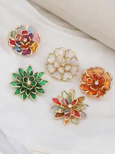 Fashion Colorful Flower Design Brooch, Cute Clothes Brooch for Women & Girls, Trendy All-match & Exquisite Brooch for Birthday Gift