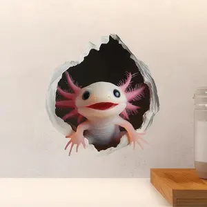 Axolotl Sticker, Self-Adhesive Vinyl Wall Decal, Half-Matte Finish, Cartoon Theme Decorative Accessory, Perfect for Home & Office Use
