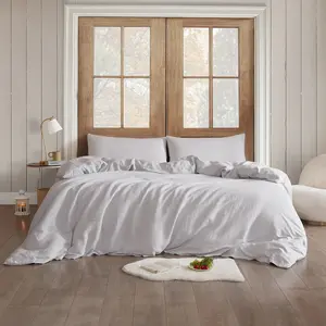 Dark Sky Reserve - Bamboo Linen Twin XL Duvet Cover -  Portugal Made - Glacier Gray