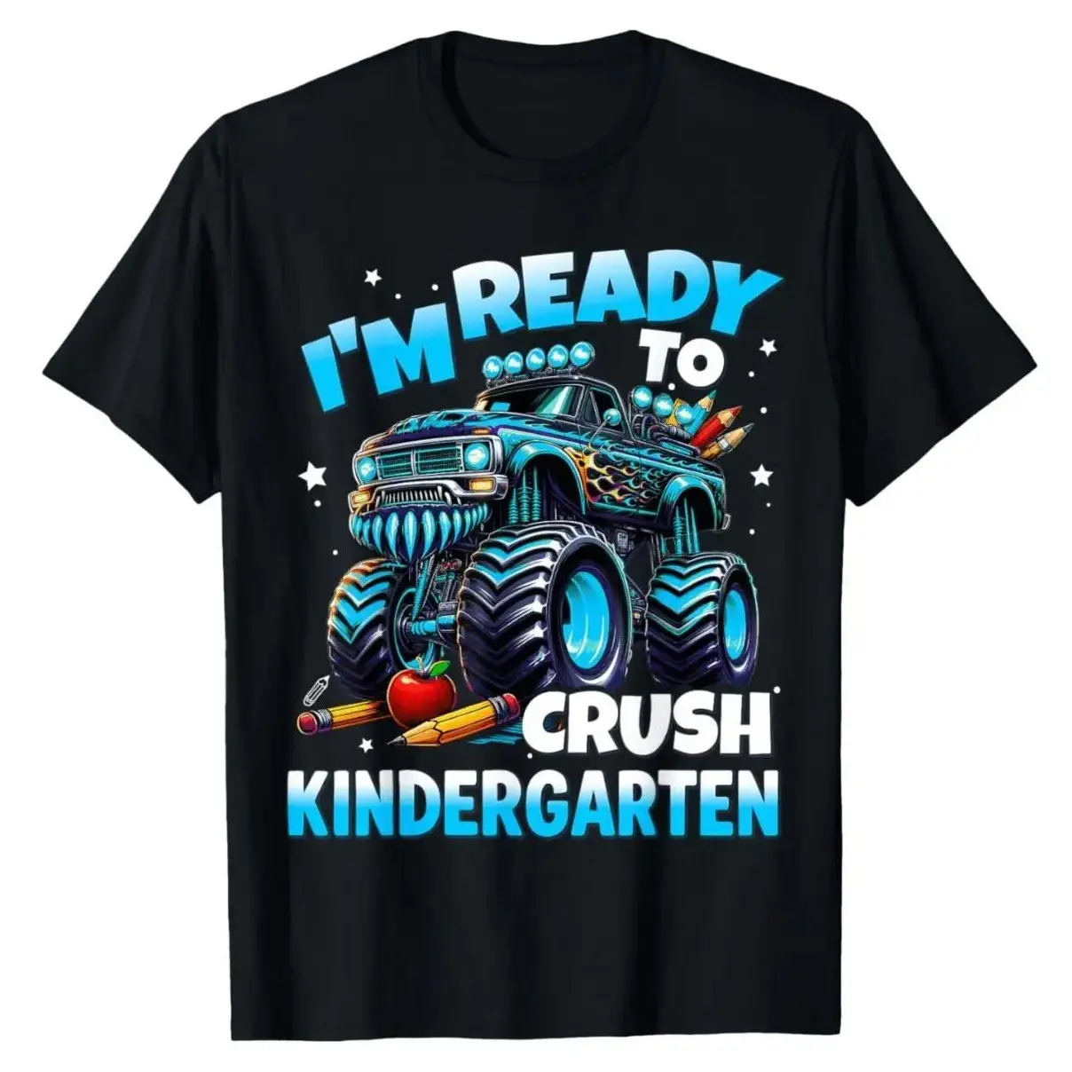 I'm Ready to Crush Kindergarten T‑Shirt, Funny Back to School Graphic Tee, Casual Short Sleeve Top for Kindergarten Kids Men
