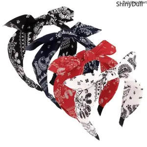 ShinyBull Women's 4PCS Paisley Print Elastic Bow Headband Set - Lightweight, Comfortable Fashion Accessory for Birthdays, Casual Outings, Ideal for Headband Hairstyles