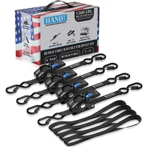 Retractable Ratchet Straps With Soft Loops & Carrying Case
