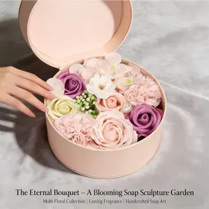 Mother's Day Gift Soap Flower Bath Bombs, Rose Artificial Flowers Box, Carnations Valentine Unique Birthday Gifts, Festive Decorative Items