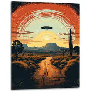 UFO | UFO Poster Alien Art Alien Wall Decor UFO Area 51 Decorations Alien Bar Decor Poster Art Print | 11x14 Inches Unframed