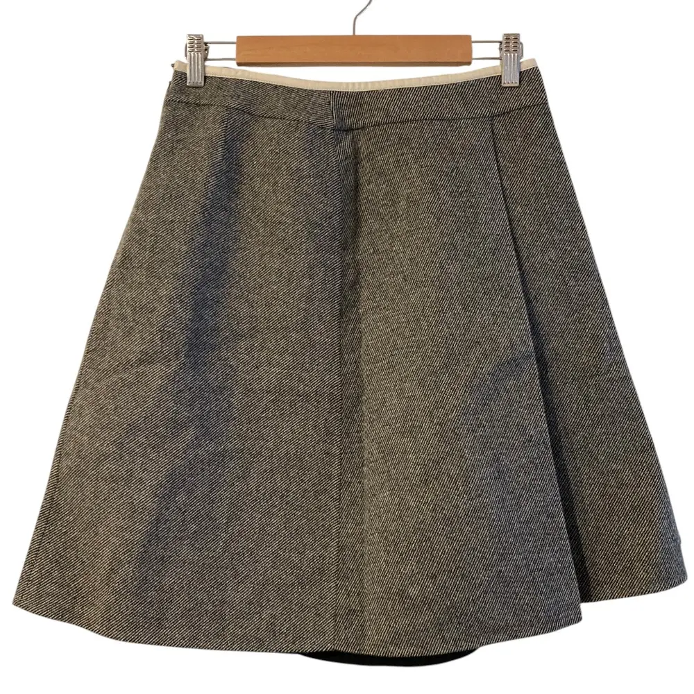 Pre-owned Celine Wool Small Leather Goods Lambskin Flare Skirt