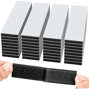 32 Sets 1x4 Inch Hook and Loop Strips with Adhesive,  Sticky , Heavy Duty Fasteners, Double Sided Mounting Tape for Wall  Picture, , Office, School, No Holes Needed, Black