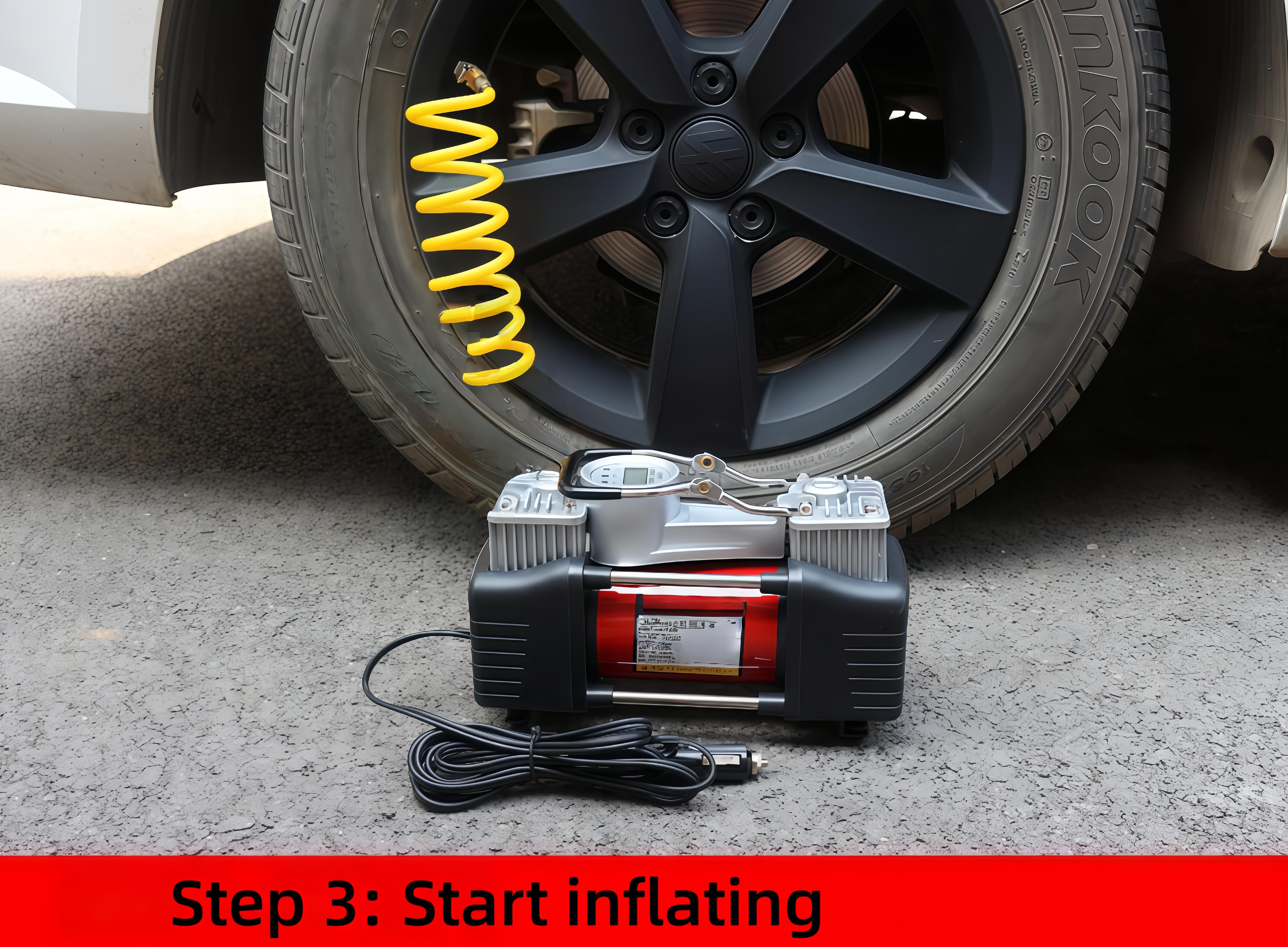 Tire Inflation Quick Connector Solid Brass Air Chuck Nozzle Adapter No Air Leakage One-Click Locking Design Universal Car Motorcycle Bike Tire Inflator Pump Adapter Must-Have Auto Repair Tool