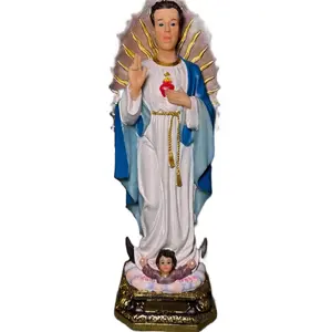 El Niño Fidencio Nino Mexican Healer Saint Statue 12 Inch with Religious Dioramas and Decorative Base - Ornaments