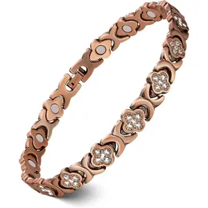 Feraco Copper Ankle Bracelet for Women, 99.99% Pure Copper Magnetic Anklet with 3800 Gauss Neodymium Magnet, Adjustable with Sizing Tool