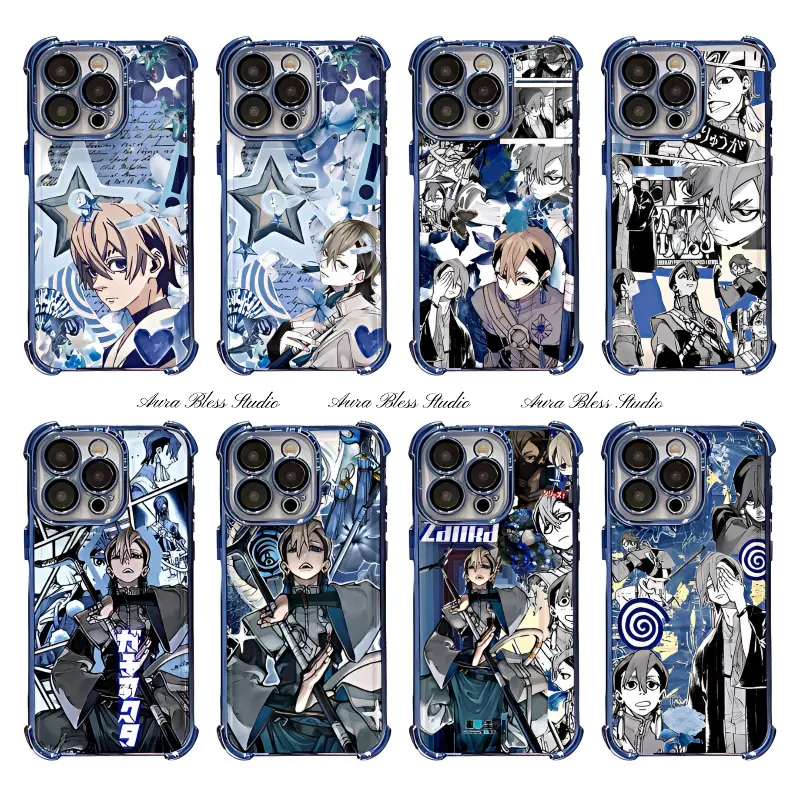 Hot Anime Gachiakuta Comic Collage Nijiku Zanka Phone Cases For iPhone 17 Promax Air 16 15 14 Pro Max Plus 13 12 11 Blue Black Transparent Electroplate TPU Shockproof Protective Cover Gifts For Birthday Valentine Christmas Thanksgiving Halloween
